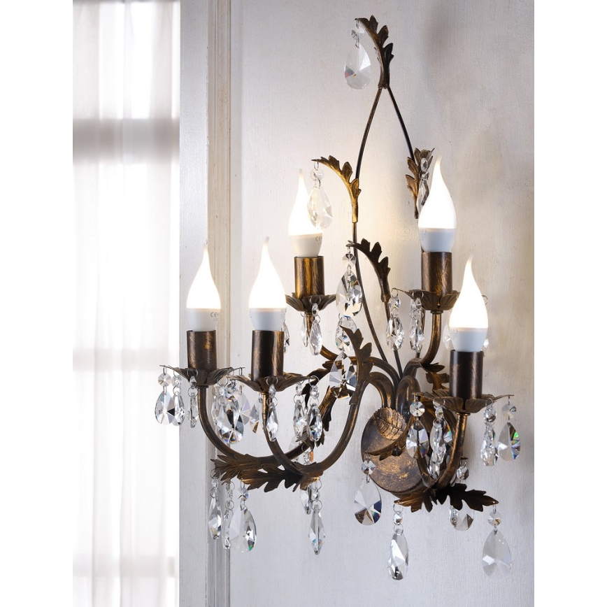ONLI - Aplique TERESA 5xE14/6W/230V bronce