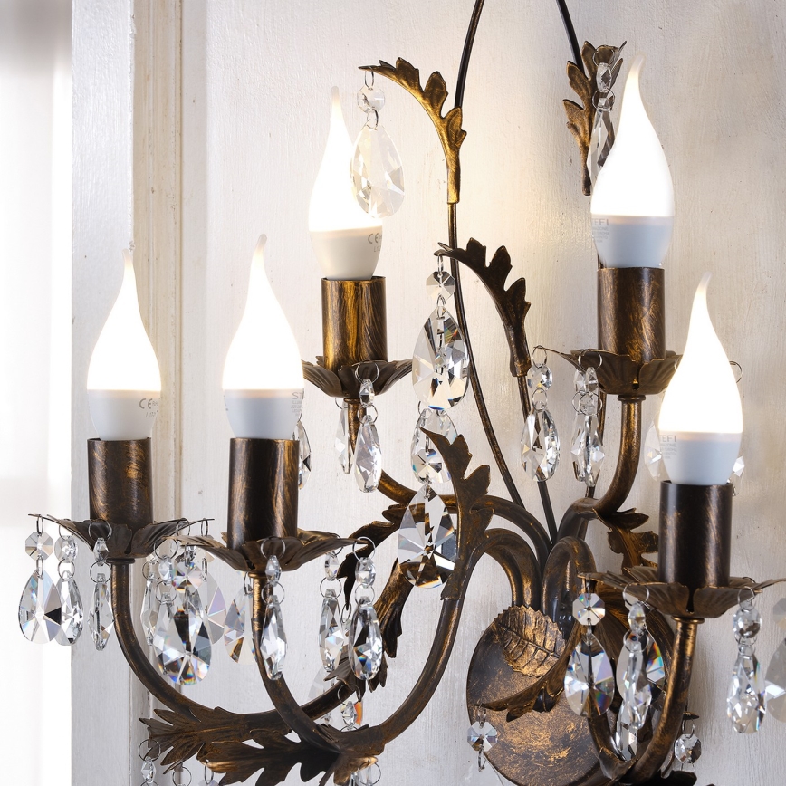 ONLI - Aplique TERESA 5xE14/6W/230V bronce