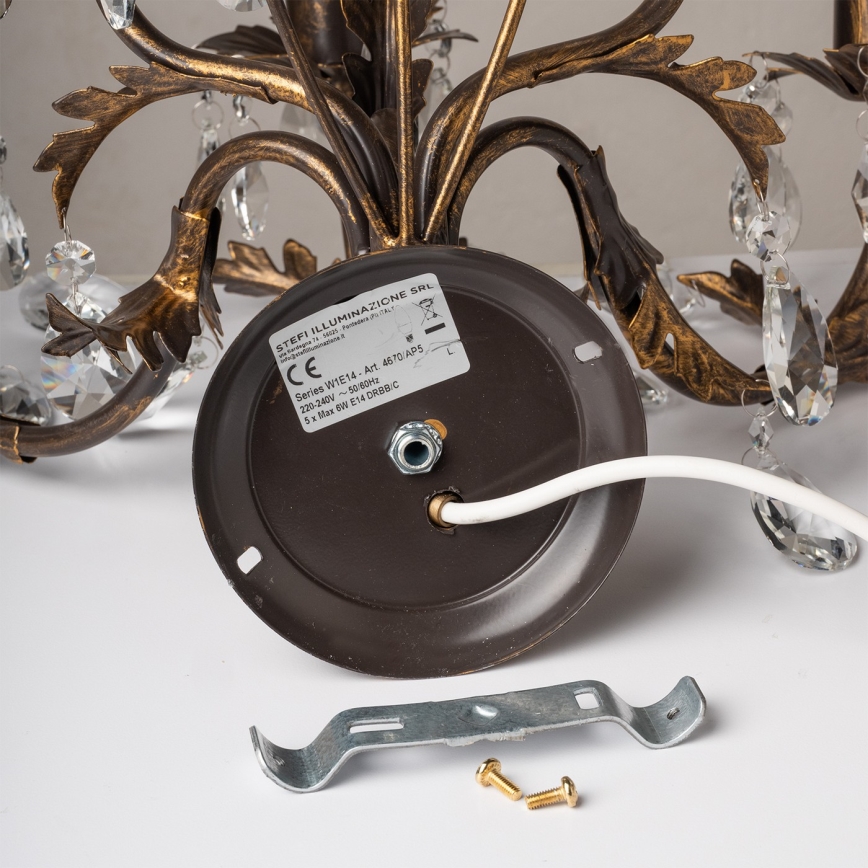 ONLI - Aplique TERESA 5xE14/6W/230V bronce