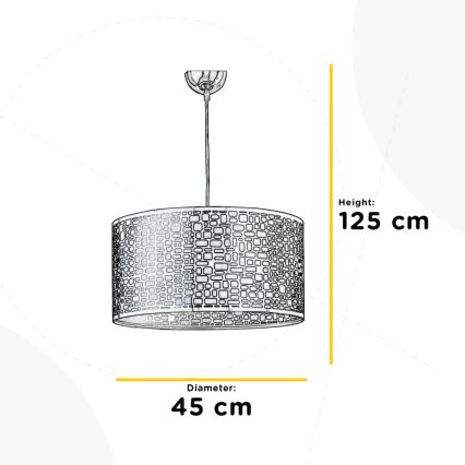 ONLI - Lámpara colgante BRUCE 1xE27/15W/230V diá. 45 cm cromo mate