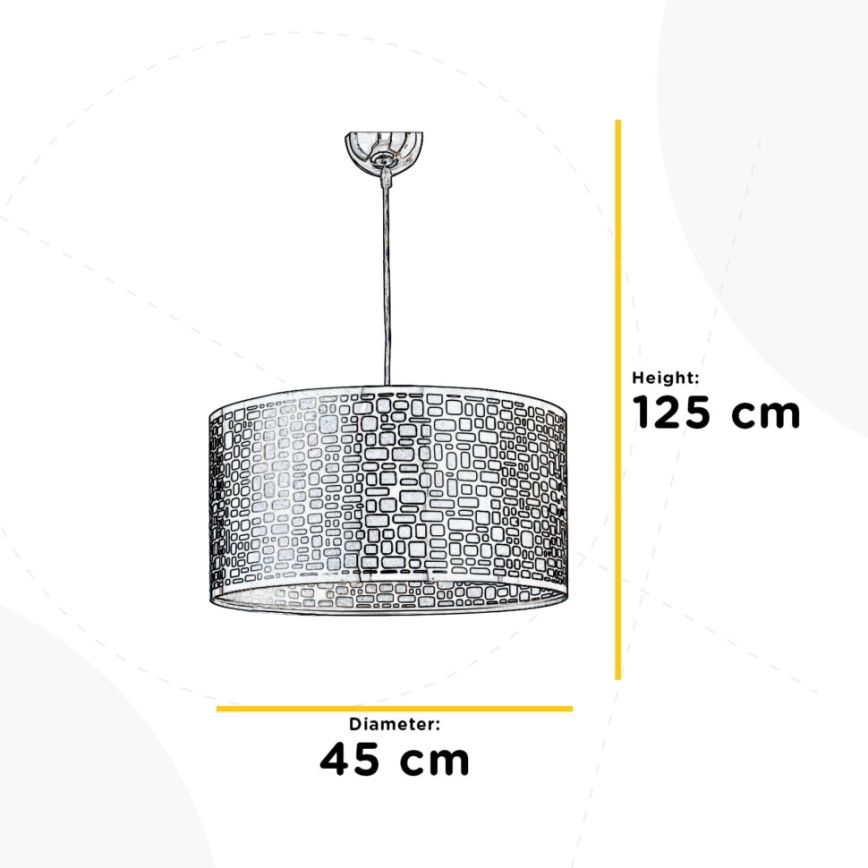 ONLI - Lámpara colgante BRUCE 1xE27/15W/230V diá. 45 cm cromo mate