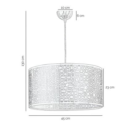 ONLI - Lámpara colgante BRUCE 1xE27/15W/230V diá. 45 cm cromo mate