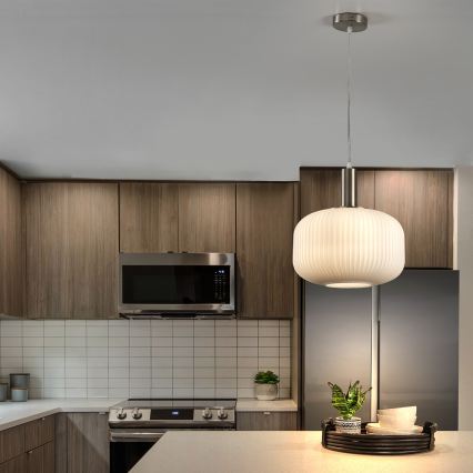 ONLI - Lámpara colgante con cable DOROTY 1xE27/15W/230V blanco/cromo brillante