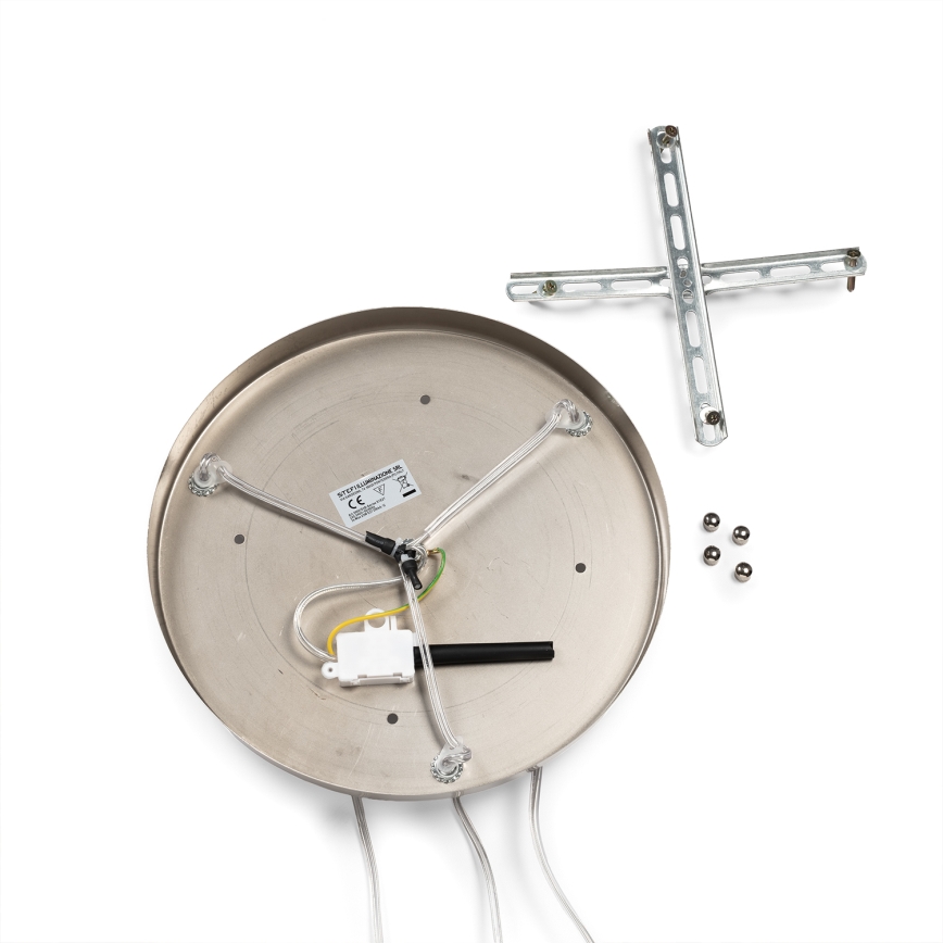 ONLI - Lámpara colgante con cable DOROTY 3xE27/15W/230V blanca/cromo brillante