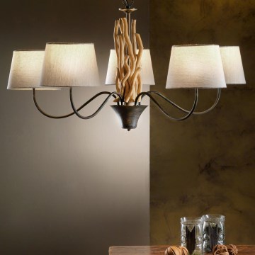 ONLI - Lámpara colgante con cadena AGAR 5xE14/6W/230V Ø 80 cm