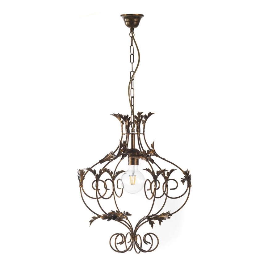 ONLI - Lámpara colgante con cadena CONTESSA 1xE27/22W/230V bronce