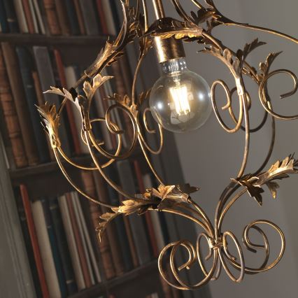 ONLI - Lámpara colgante con cadena CONTESSA 1xE27/22W/230V bronce