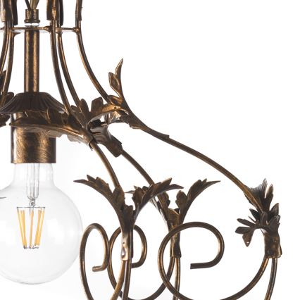 ONLI - Lámpara colgante con cadena CONTESSA 1xE27/22W/230V bronce