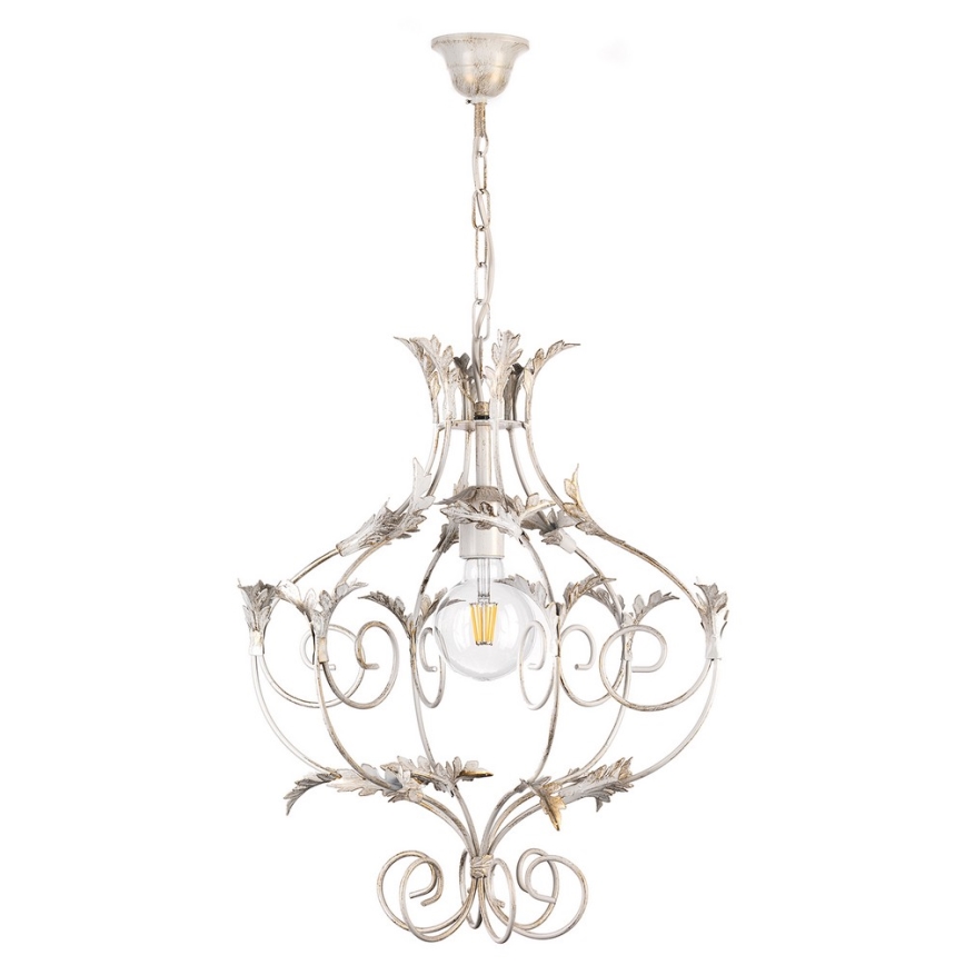 ONLI - Lámpara colgante con cadena CONTESSA 1xE27/22W/230V plata