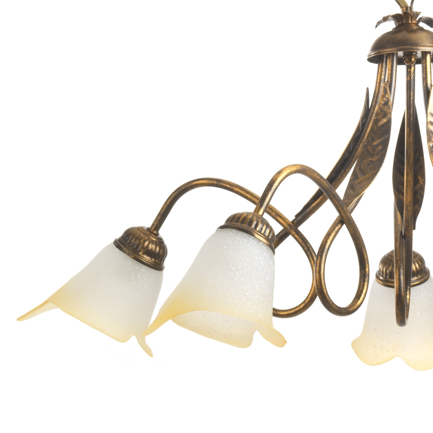 ONLI - Lámpara colgante con cadena DOPPIO GIRO 5xE14/6W/230V bronce