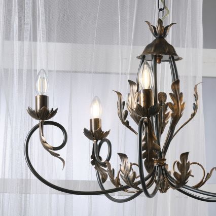 ONLI - Lámpara colgante con cadena GRETEL 5xE14/6W/230V