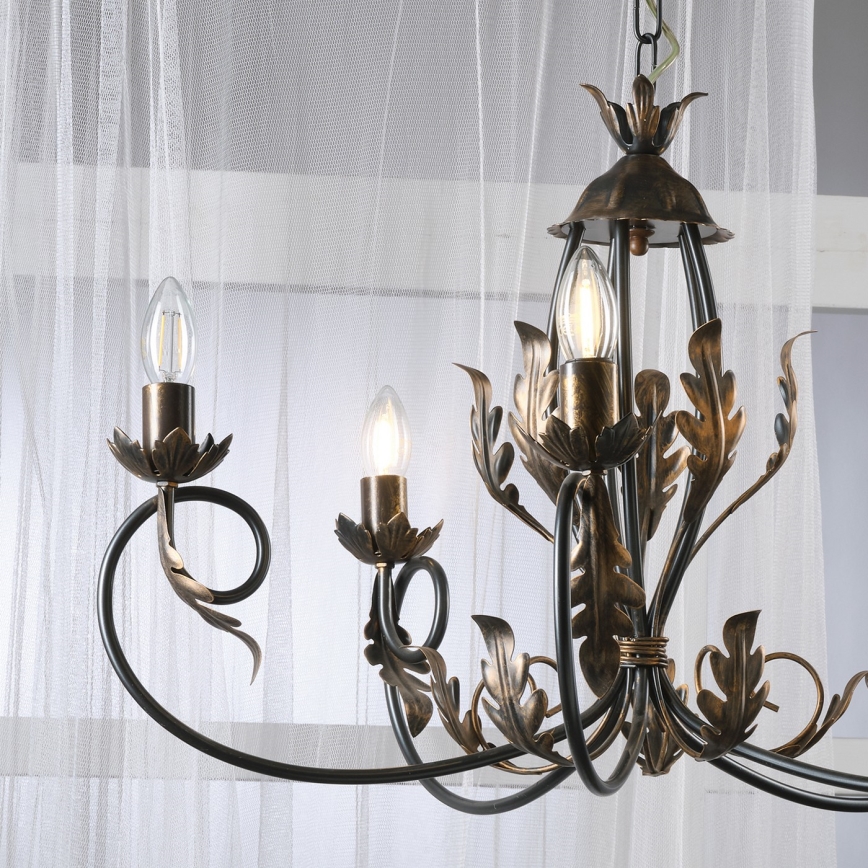ONLI - Lámpara colgante con cadena GRETEL 5xE14/6W/230V