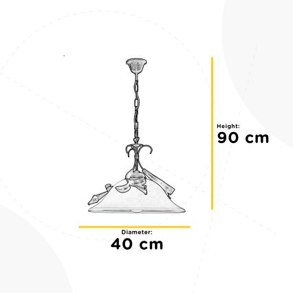 ONLI - Lámpara colgante con cadena LUCREZIA 1xE27/22W/230V bronce