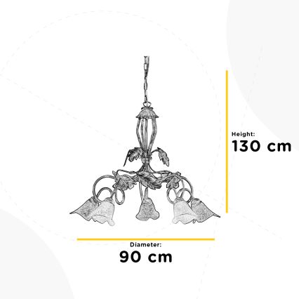 ONLI - Lámpara colgante con cadena MARILENA 5xE14/6W/230V