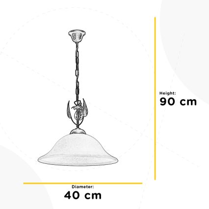 ONLI - Lámpara colgante con cadena MIRA 1xE27/22W/230V diá. 40 cm