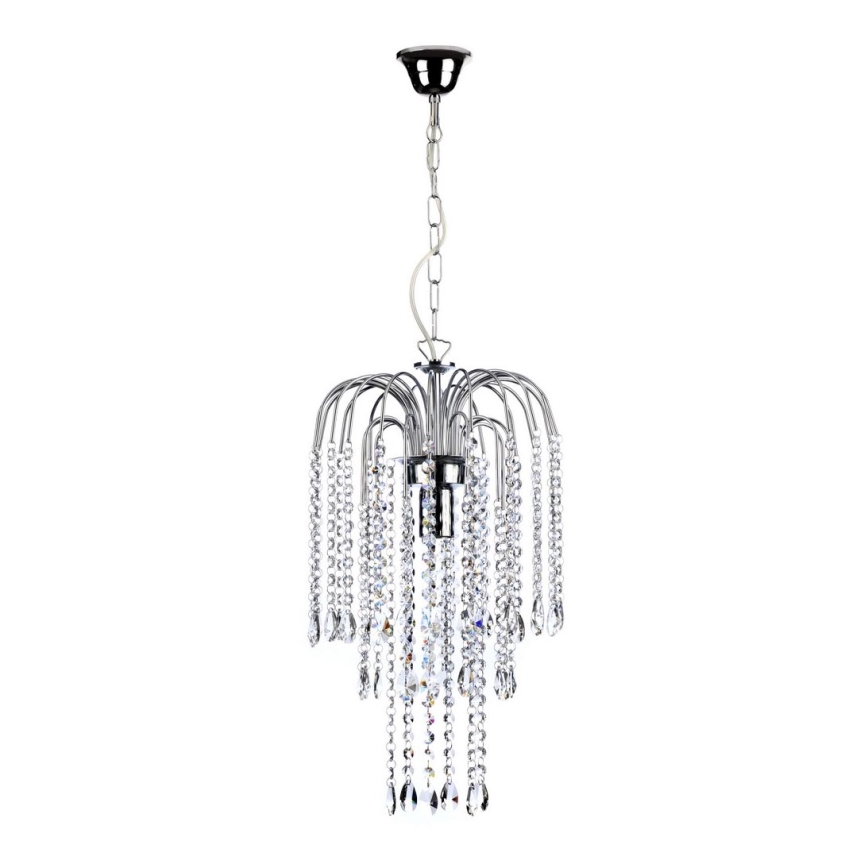 ONLI - Lámpara colgante con cadena PIOGGIA 1xE27/22W/230V cromo brillante