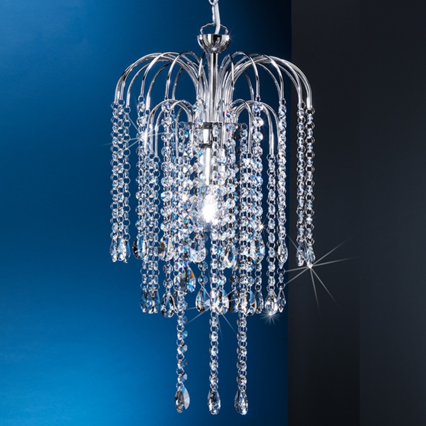 ONLI - Lámpara colgante con cadena PIOGGIA 1xE27/22W/230V cromo brillante