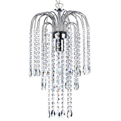 ONLI - Lámpara colgante con cadena PIOGGIA 1xE27/22W/230V cromo brillante