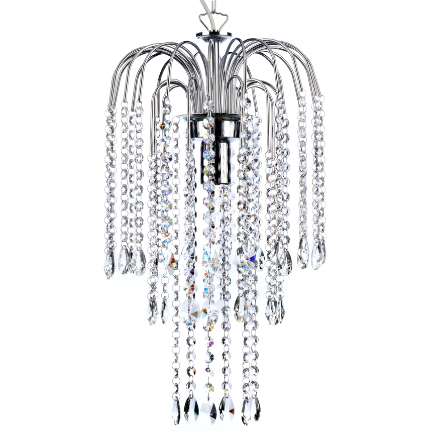 ONLI - Lámpara colgante con cadena PIOGGIA 1xE27/22W/230V cromo brillante