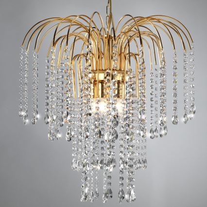 ONLI - Lámpara colgante con cadena PIOGGIA 5xE14/6W/230V dorado