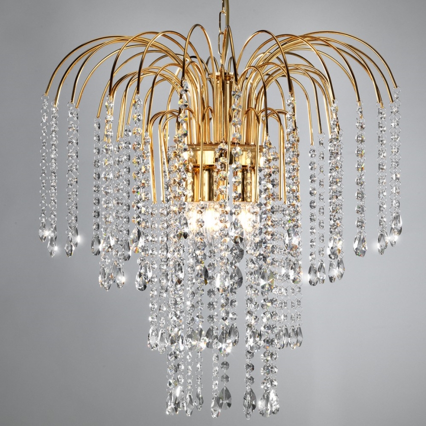 ONLI - Lámpara colgante con cadena PIOGGIA 5xE14/6W/230V dorado
