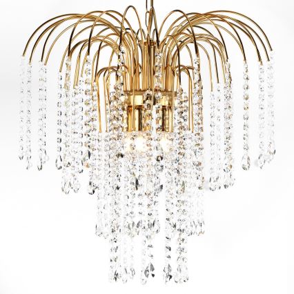 ONLI - Lámpara colgante con cadena PIOGGIA 5xE14/6W/230V dorado