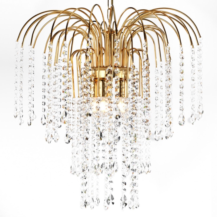 ONLI - Lámpara colgante con cadena PIOGGIA 5xE14/6W/230V dorado