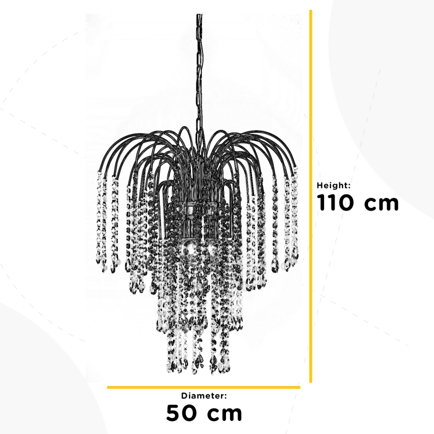 ONLI - Lámpara colgante con cadena PIOGGIA 5xE14/6W/230V dorado