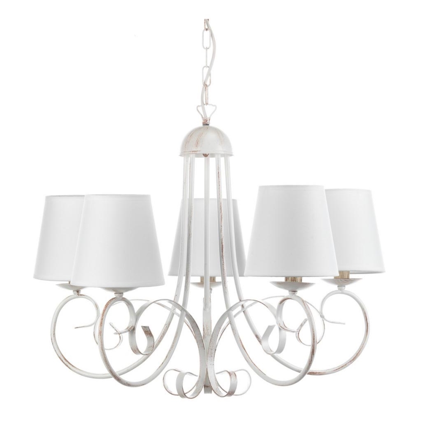 ONLI - Lámpara colgante con cadena POMPEI 5xE14/6W/320V blanco