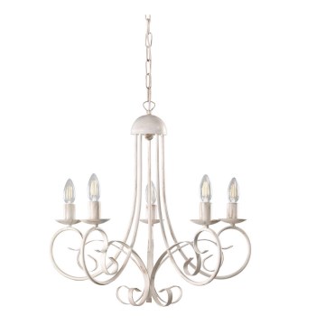 ONLI - Lámpara colgante con cadena POMPEI 5xE14/6W/320V color crema