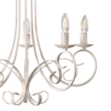 ONLI - Lámpara colgante con cadena POMPEI 5xE14/6W/320V color crema