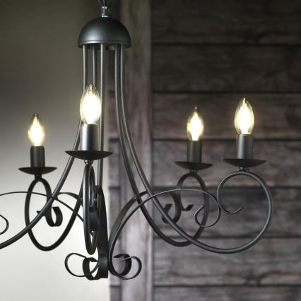 ONLI - Lámpara colgante con cadena POMPEI 5xE14/6W/320V negro