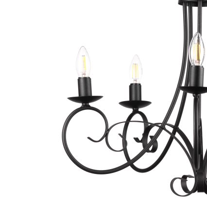 ONLI - Lámpara colgante con cadena POMPEI 5xE14/6W/320V negro