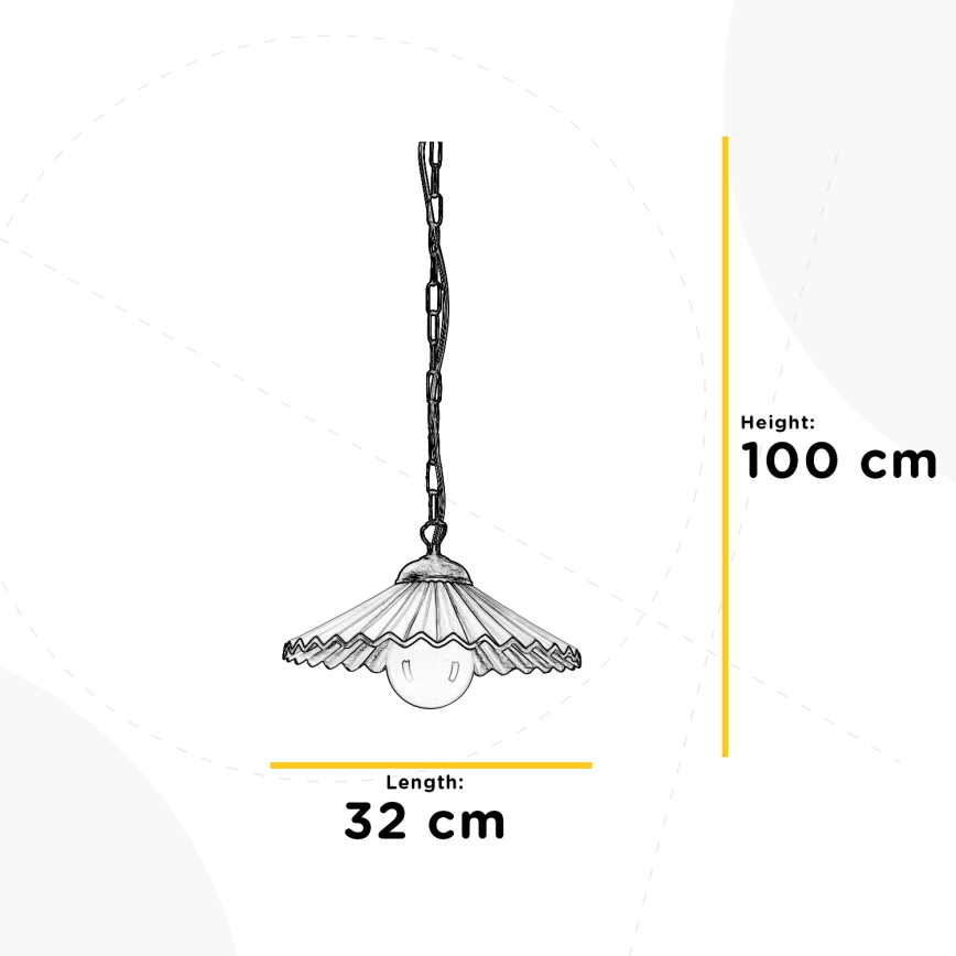 ONLI - Lámpara colgante con cadena ROSINA 1xE27/22W/230V