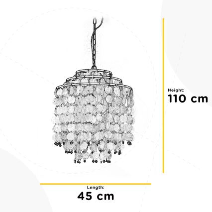 ONLI - Lámpara colgante con cadena RUBEN 3xE27/22W/230V