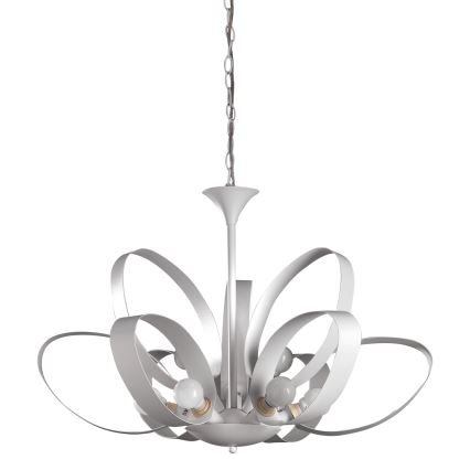 ONLI - Lámpara colgante con cadena SERENA 9xE14/6W/230V blanco