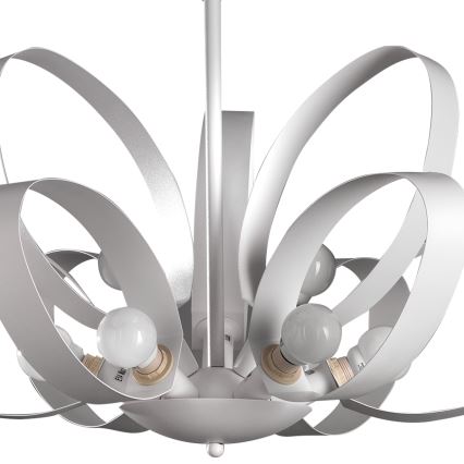 ONLI - Lámpara colgante con cadena SERENA 9xE14/6W/230V blanco