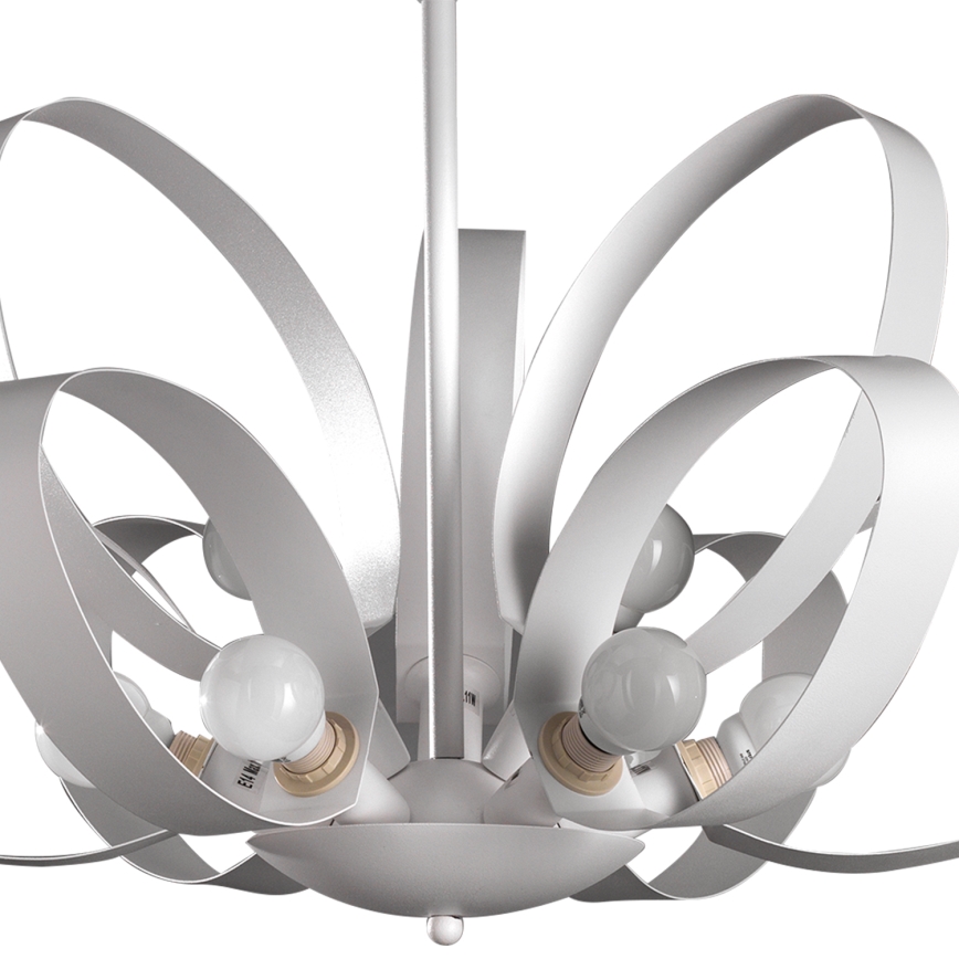 ONLI - Lámpara colgante con cadena SERENA 9xE14/6W/230V blanco
