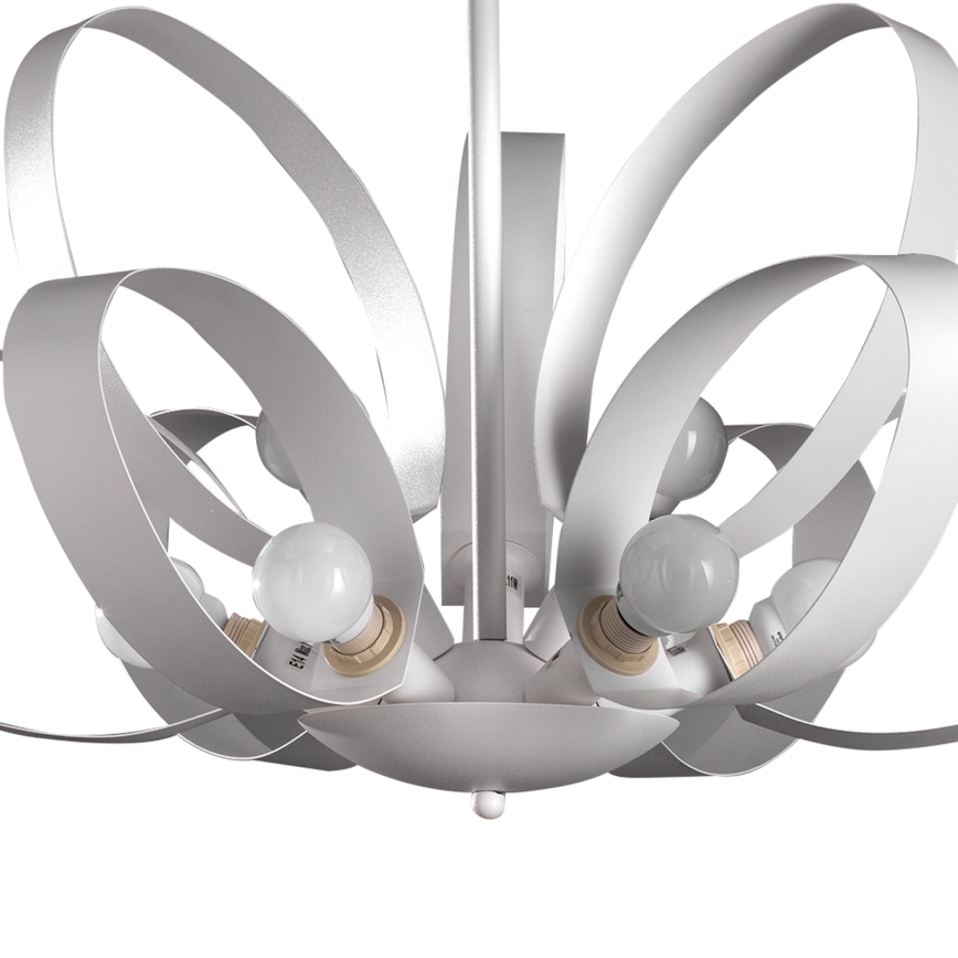 ONLI - Lámpara colgante con cadena SERENA 9xE14/6W/230V blanco