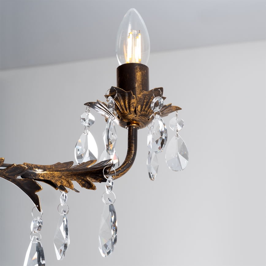 ONLI - Lámpara colgante con cadena TERESA 3xE14/6W/230V bronce