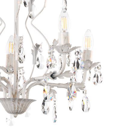 ONLI - Lámpara colgante con cadena TERESA 5xE14/6W/230V blanco