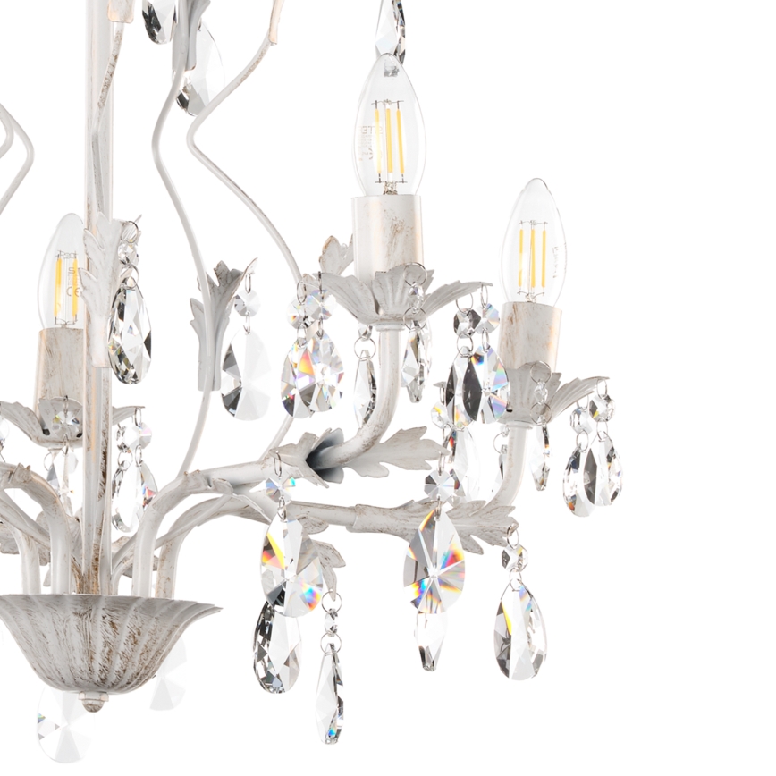 ONLI - Lámpara colgante con cadena TERESA 5xE14/6W/230V blanco