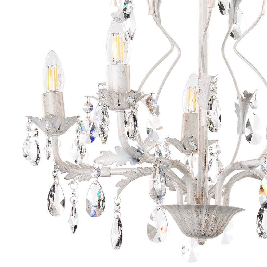 ONLI - Lámpara colgante con cadena TERESA 5xE14/6W/230V blanco