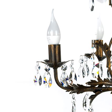 ONLI - Lámpara colgante con cadena TERESA 5xE14/6W/230V bronce