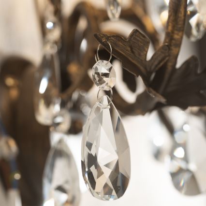 ONLI - Lámpara colgante con cadena TERESA 5xE14/6W/230V bronce