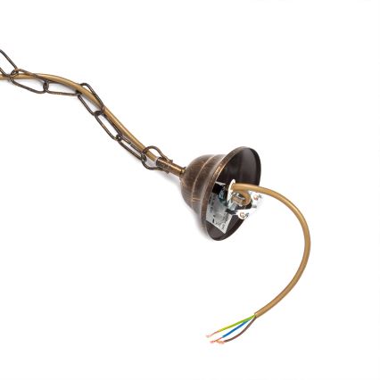 ONLI - Lámpara colgante con cadena TERESA 5xE14/6W/230V bronce