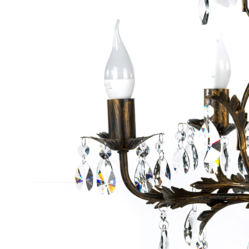 ONLI - Lámpara colgante con cadena TERESA 5xE14/6W/230V bronce