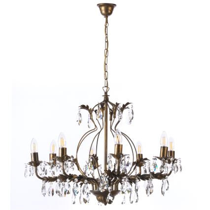 ONLI - Lámpara colgante con cadena TERESA 8xE14/6W/230V bronce