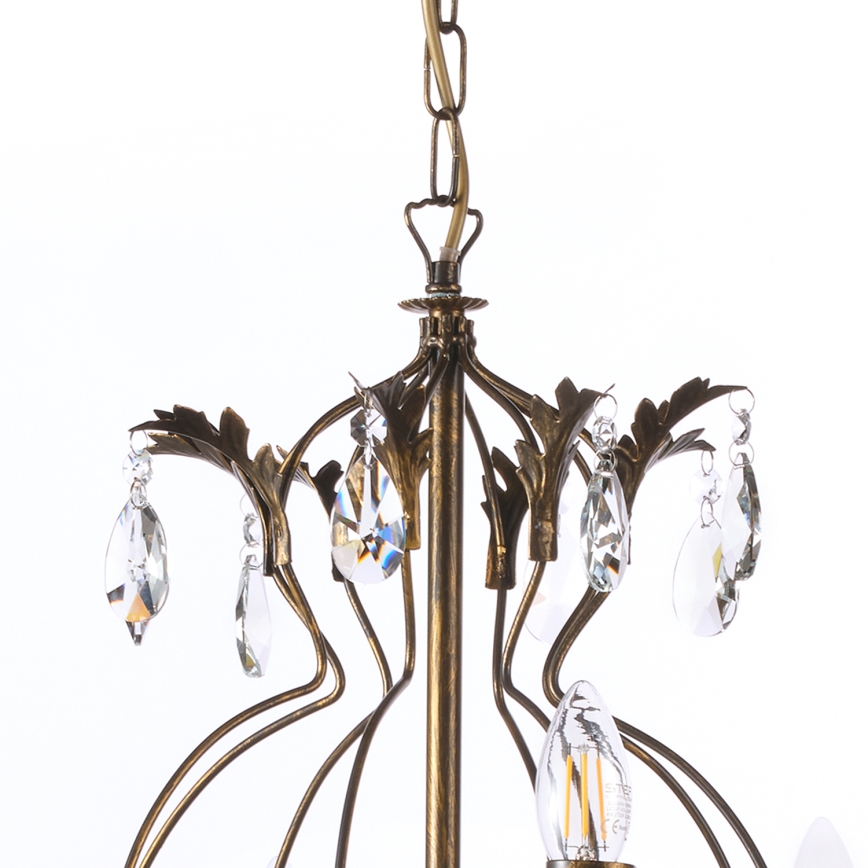 ONLI - Lámpara colgante con cadena TERESA 8xE14/6W/230V bronce