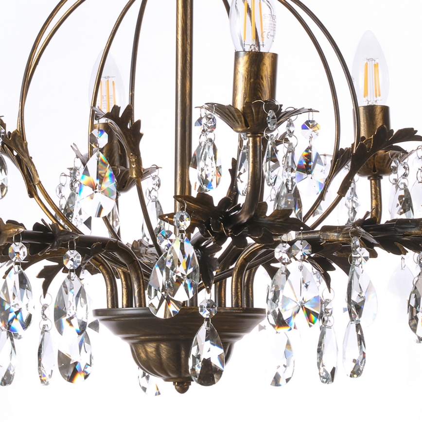 ONLI - Lámpara colgante con cadena TERESA 8xE14/6W/230V bronce